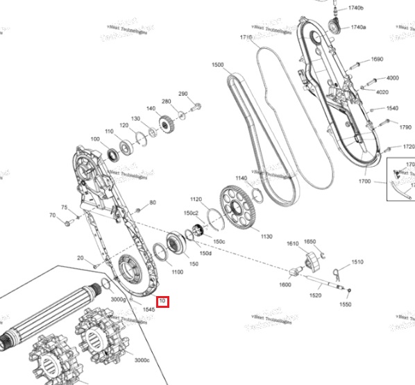 Корпус КПП снегохода BRP Ski-Doo Summit Freeride 850 E-Tec Turbo 504154290