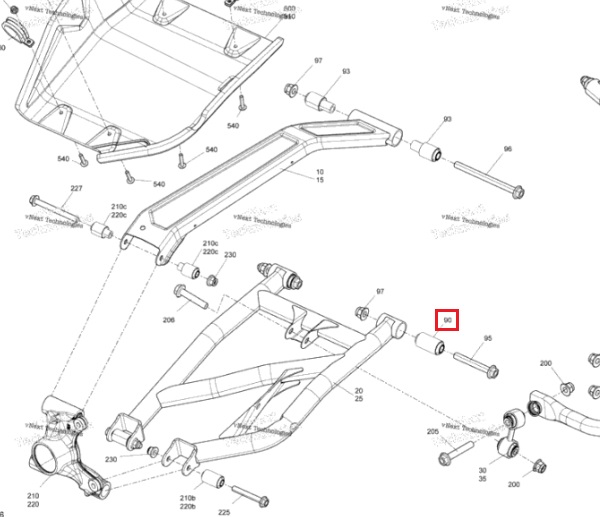 Сайлентблок рычага квадроцикла BRP Can-Am Commander Maverick Trail Sport (2022+) 706003528 706004828