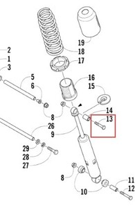 Болт амортизатора заднего ArcticCat BearCat Widetrak   T660   Panther 8020-226
