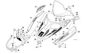 Наклейка капота правая для снегохода Arctic Cat Z1 XT  570 XT 09+ 8611-538