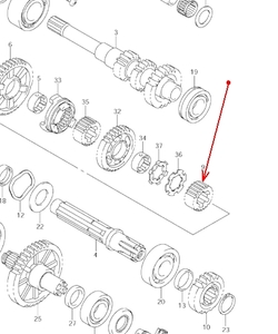 Шестерня коробки передач Suzuki Kingquad 750 29332-31G00