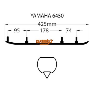 Коньки для лыж снегохода Yamaha Mountain Max 600 700, Venture 500 600 700 XL, VMax 500 600 700 Dlx XT XTC SX ST 1997-2000 Woodys EXTENDER EYV3-6450