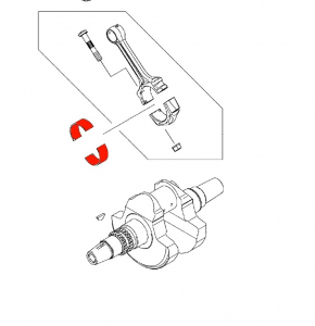 Вкладыш шатуна YELLOW для квадроцикла Kawasaki KVF BRUTE FORCE, TERYX 750 92139-0765