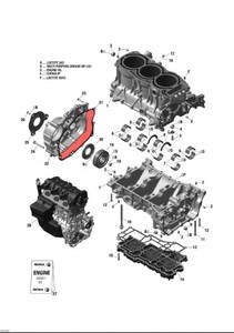 Прокладка двигателя правая для снегохода BRP SkiDoo EXPEDITION MXZ X GRAND TOURING 1200 420430760