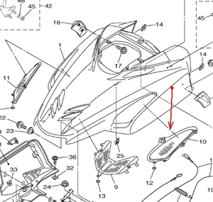 Накладка капота левая Yamaha VK Professional 8FN-77109-00-00