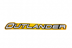Наклейка передней арки "Outlander" квадроцикла BRP жёлто-белая 704902743