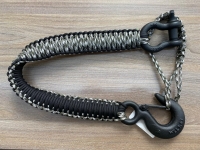 Трос-удлинитель из паракорда для лебедки камуфляжно-черный (черный крюк) PRD-B-CAMO