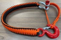 Трос-удлинитель из паракорда для лебедки оранжевый черный (красный крюк) PRD-R-OR B