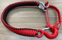 Трос-удлинитель из паракорда для лебедки красный черный (красный крюк) PRD-R-RD B
