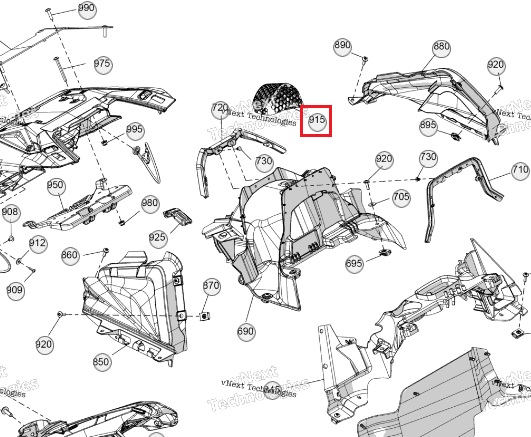 Решетка воздухозаборника для BRP Can-am Outlander G3 XMR 707003398