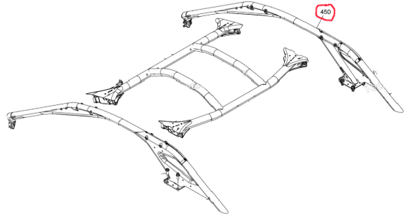 Каркас правый для квадроцикла BRP Can-Am Maverick R (CE-Deep black) 715009621