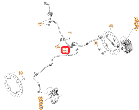 Шланг тормозной задний квадроцикла BRP Can-Am G3 Outlander XMR Backcountry 705602001