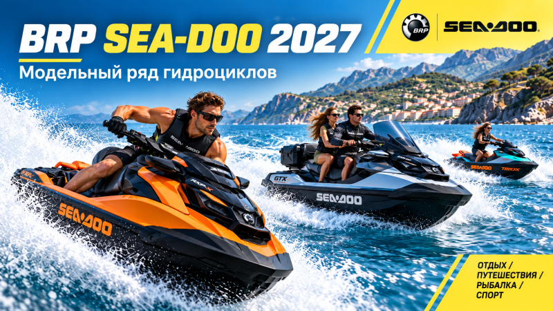 Модельный ряд BRP Sea-Doo 2027: Spark, GTI, GTX, FishPro, RXP-X и другие гидроциклы