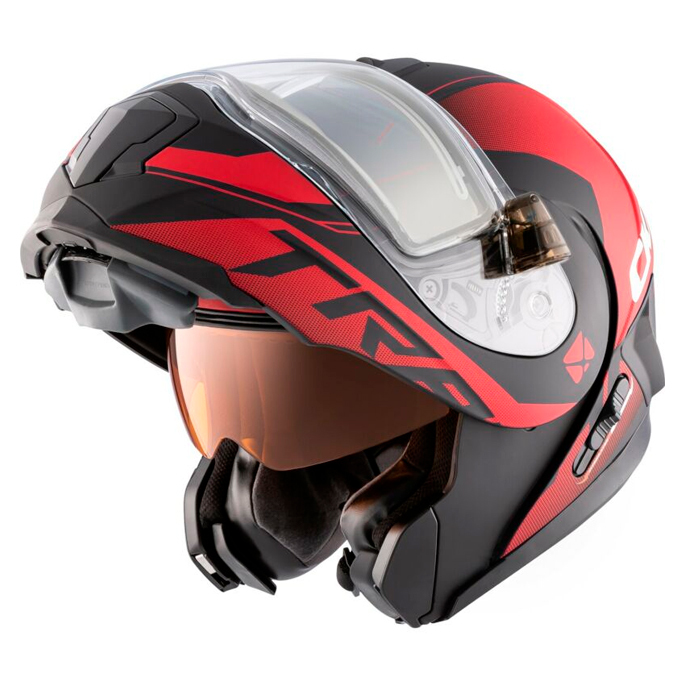 Шлем модуляр CKX TRANZ 1,5 Ams DL+EDL Caliber матовый красный 512023d Размер M