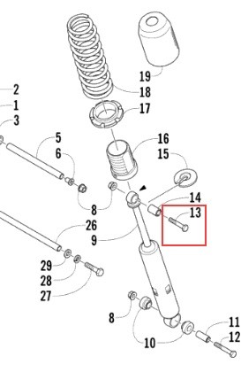 Болт амортизатора заднего ArcticCat BearCat Widetrak   T660   Panther 8020-226