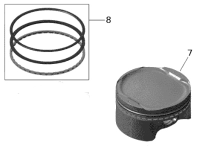 Поршень с кольцами Ski-doo 90.958mm 420891890