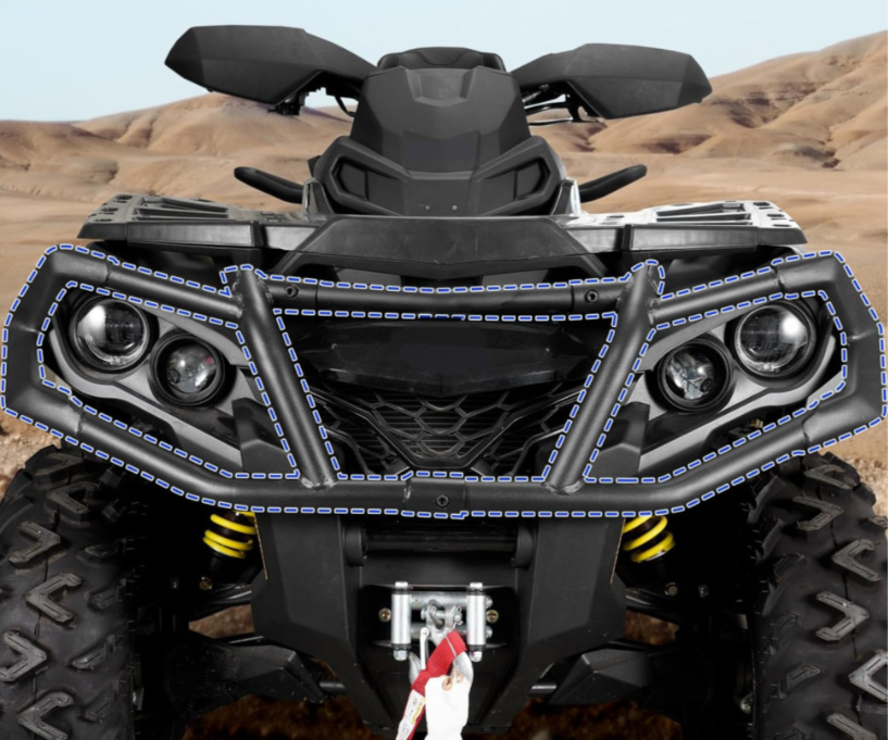 Бампер передний GorillaWorks для BRP Can-Am Outlander G2 715004837 FB837 с металлическими уголками