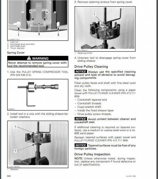 Съемник пружины вариатора Skidoo/Canam 529036012