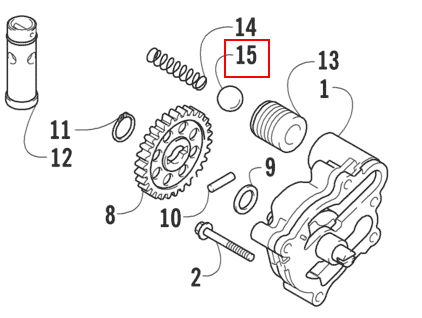 Клапан масляного насоса снегохода Arctic Cat Bearcat Z1 ZR XF M TZ1 3007-170