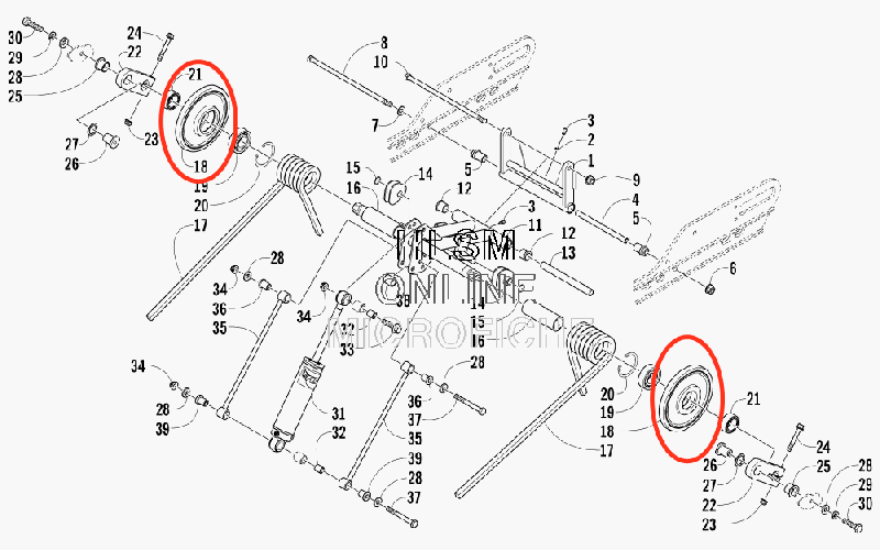 Ролик для снегохода Arctic Cat ZR TZ1 T570 Bearcat F JAGUAR F8 (3604-264)