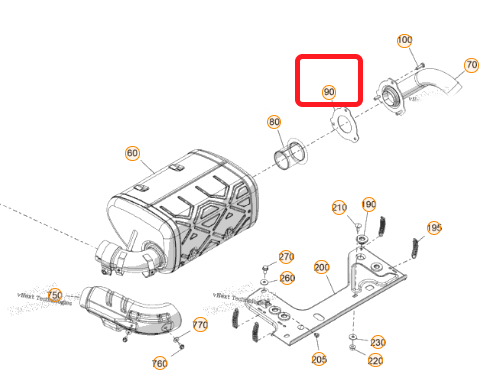 Прокладка глушителя багги BRP Can-Am Commander Maverick Sport (2021+) 707603026