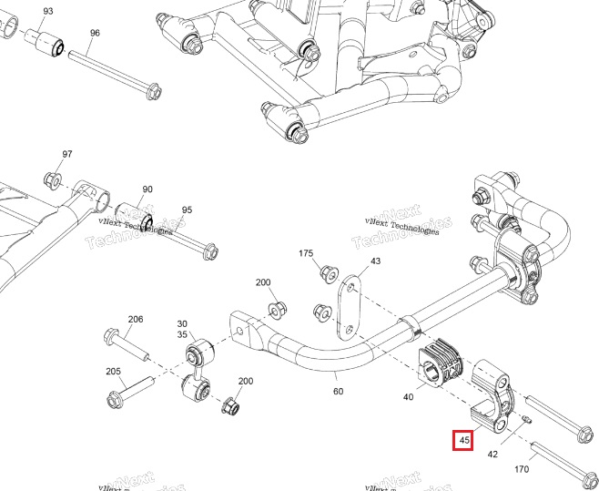 Скоба крепления заднего стабилизатора для BRP Can-am Commander | Maverick Trail | Sport 706002970