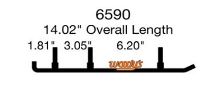 Коньки для лыж снегохода Woody's Yamaha EYV3-6590-1 WYV-6590-1 (8JD-F3731-00-00 SMA-F3731-30-03 8HR-F3731-00-00) 4" карбидовый кант