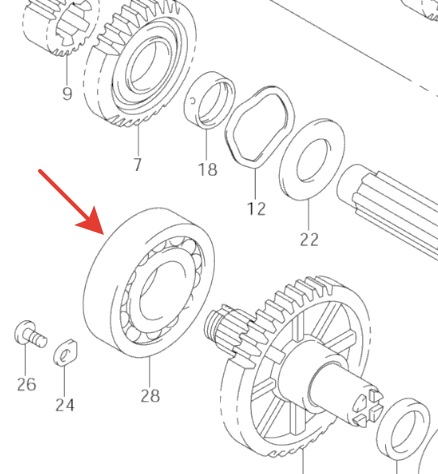 Подшипник выжимной шариковый квадроцикла Suzuki  09262-35076