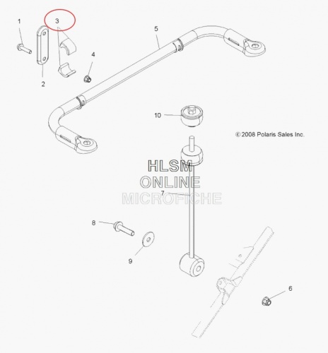 Сайлентблок заднего стабилизатора оригинальный нижний для квадроцикла Polaris 5437423
