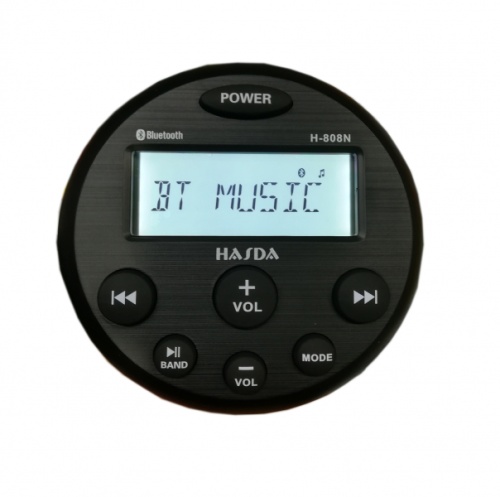 Магнитола влагозащищенная Hasda с bluetooth и aux 4 x 50W H-808N