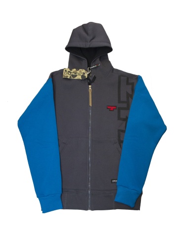 Толстовка с капюшоном на молнии FullT T Серый Голубой (Размер L) Размер L