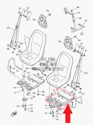 Пластик под водительским сидением Yamaha Rhino 5UG-F470E-01-00