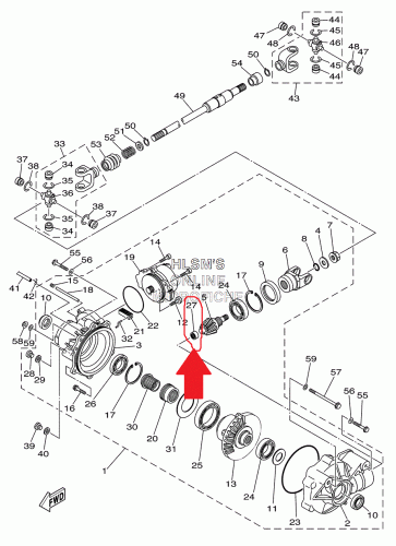 Подшипник хвостовика кардана  Yamaha 4WV-46167-00-00