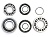 Комплект подшипников КПП Yamaha 93102-40367-00, 93106-40027-00, 93102-40014-00 93102-35318-00, 93102-35473-00 93210-22164-00, 93210-22298-00 93210-29282-00 93306-20504-00, 93306-20511-00, 93306-205YX-00, 93306-20532-00 93306-20601-00, 93306-20607-00, 9330