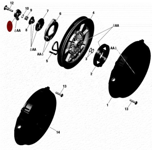 Пластина ручного стартера снегохода BRP Ski-Doo 850 Freeride Summit MXZ Renegade 420852522