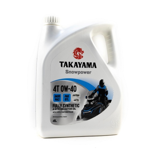 605632 Масло TAKAYAMA SNOWPOWER 4T 0W40 Синтетическое 4л