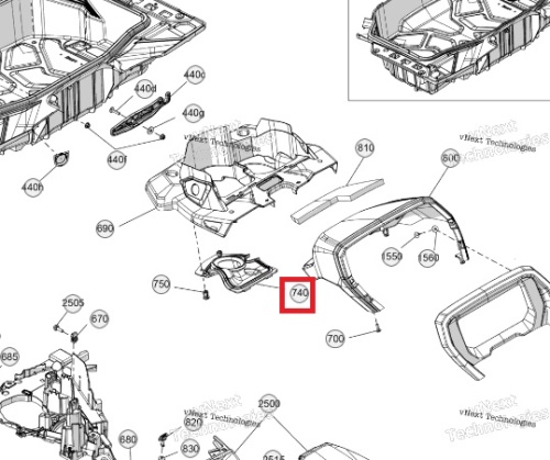 Разделительная панель (под приборной панелью) для BRP Can-am Outlander G3 705019227