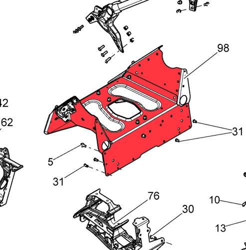 Подрамник крепления нижних рычагов SkiDoo Lynx Freeride Renegade MXZ 2015+ 518328322