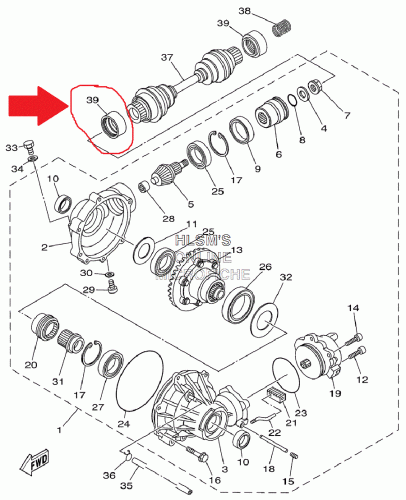 Пыльник манжета для квадроцикла Yamaha 5KM-22358-01-00