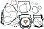 Комплект прокладок двигателя квадроцикла Yamaha Grizzly 700 Rhino 700 Viking 700 808941 0934-2068